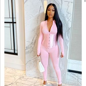2 piece pink jumpsuit